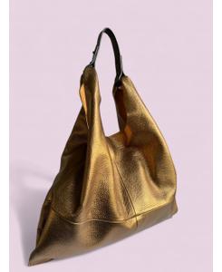 Helena Hobo Bag bronze metallic leather. Product thumbnail image