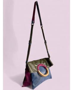 The Mhaire Bag Forest green, Berry and Powder Blue.. Product thumbnail image